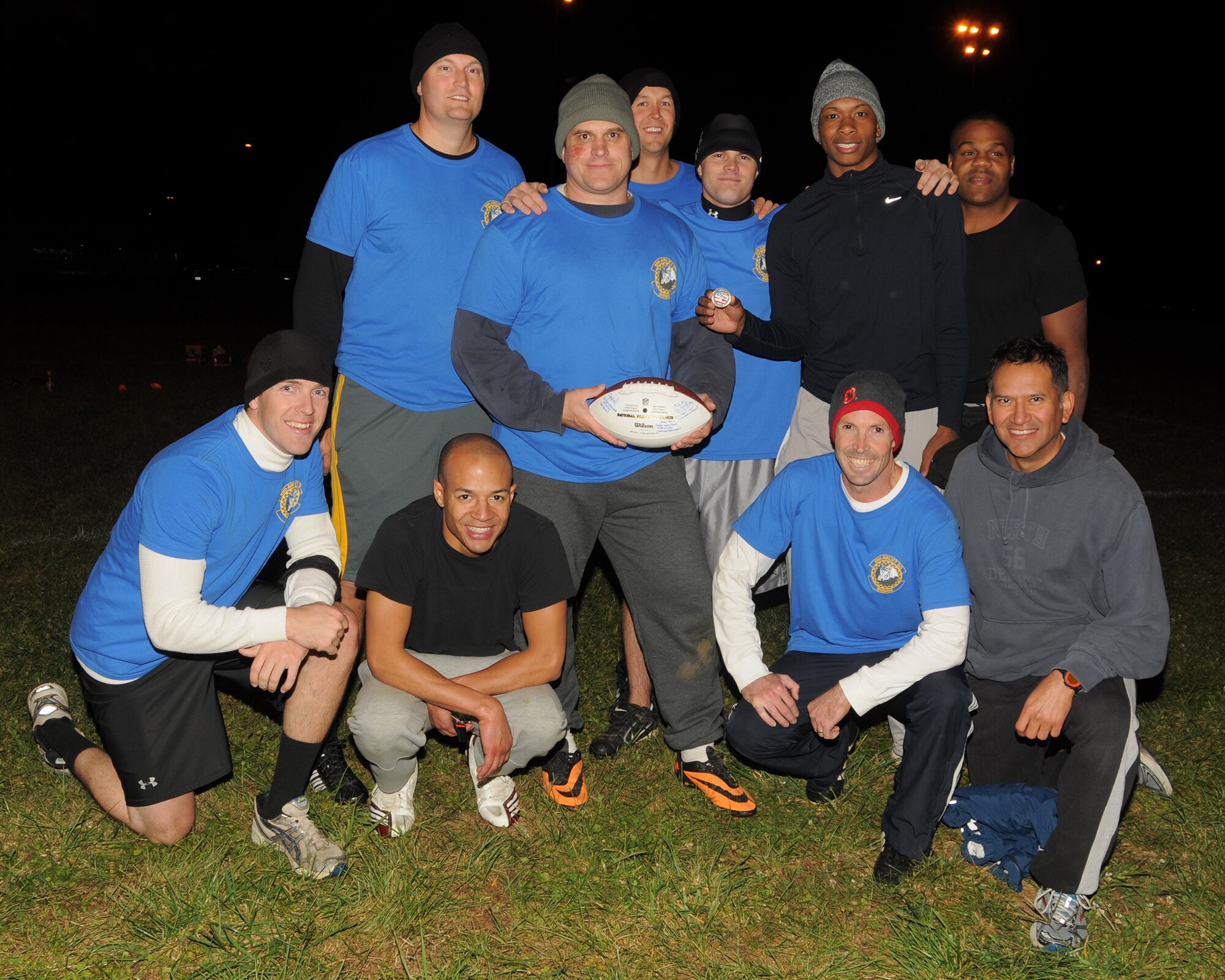 WRIGHT-PATTERSON AIR FORCE BASE, Ohio - The Flyers of the 89th Airlift Squadron won first place in the 445th Airlift Wing Battle of the Squads flag football game Oct. 4, 2014. The game was part of a morale event the 445th Force Support Squadron Services Flight planned for the October unit training assembly. (U.S. Air Force photo/Tech. Sgt. Anthony Springer)