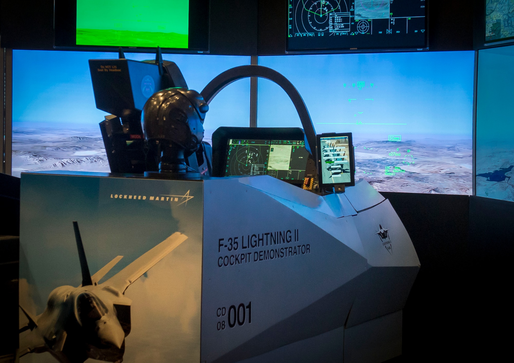 The F-35 Lightning II simulator from Lockheed Martin visits Yokota Air Base, Japan, Sept. 29, 2014. (U.S. Air Force photo by Airman 1st Class Meagan Schutter/ Released)