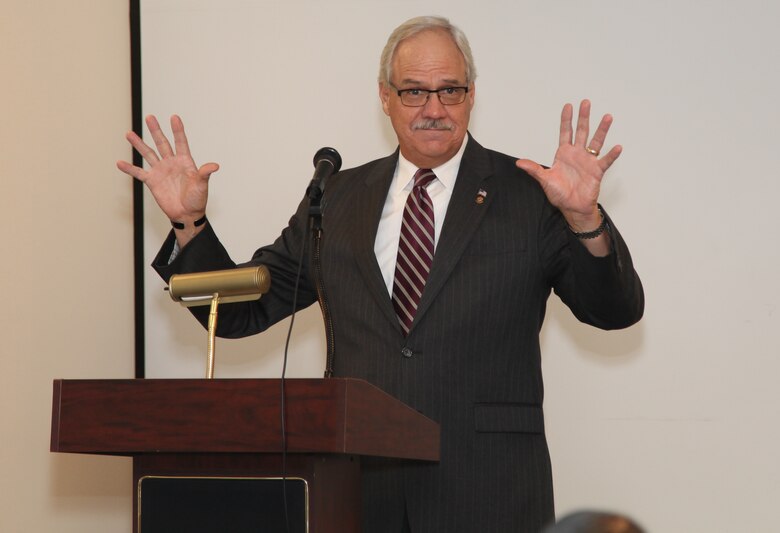 Sonny Dixon, guest speaker and Emmy-Award winning news anchor at WTOC, shares humorous and insightful anecdotes tracing his experiences as a toastmaster. Dixon was a longtime member of the organization winning numerous awards for public speaking and communication at local and state levels. He won the Southeast USA Regional Toastmasters Speech Competition twice, according to a WTOC biography.