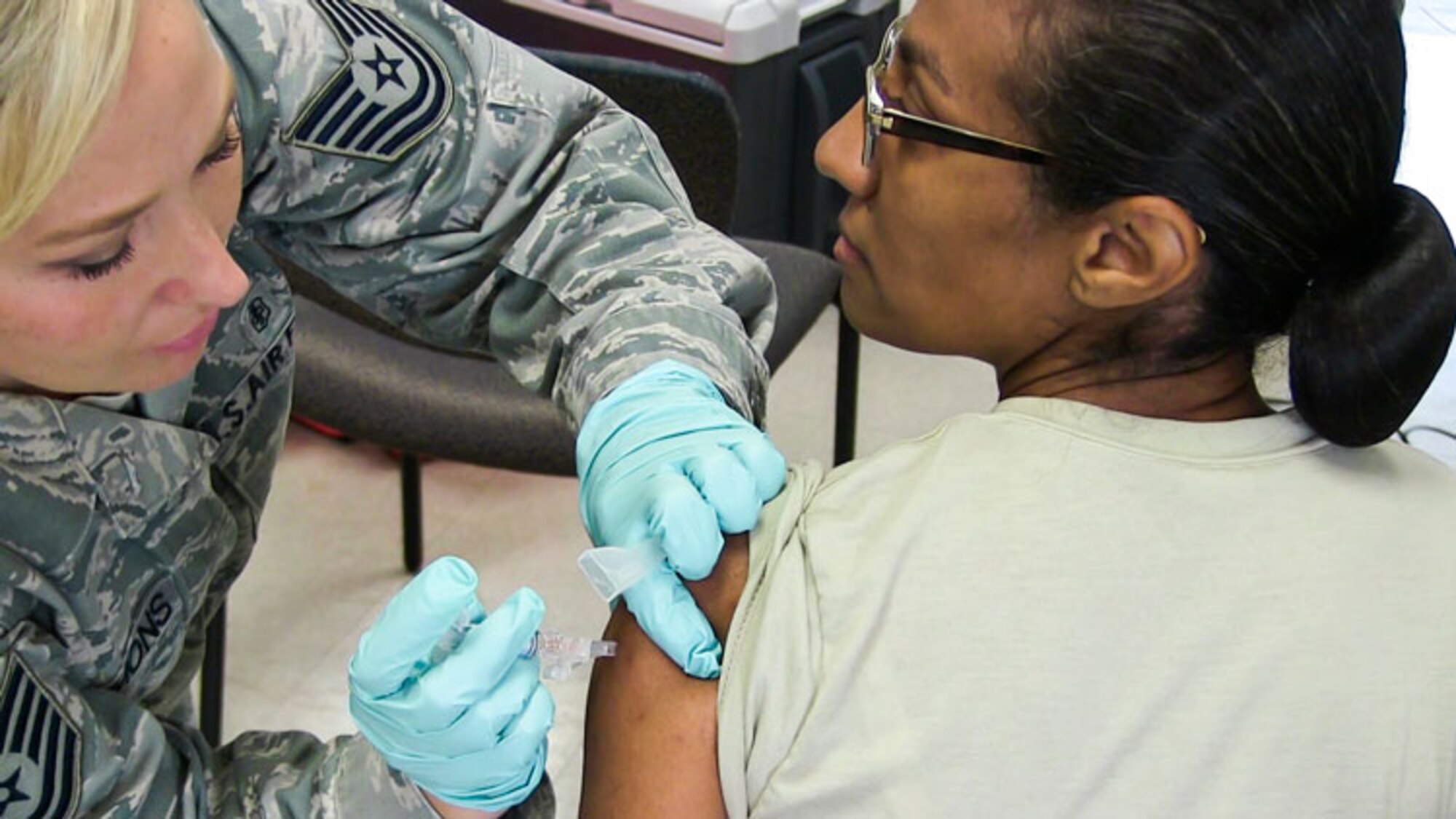 507th Medical Squadron brings flu shots to Airmen