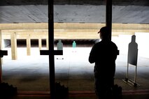Baffles were replaced recently at the Combat Arms range. The baffles reduce the risk of ricochet at the facility. (U.S. Air Force photo/Senior Airman Joshua Eikren