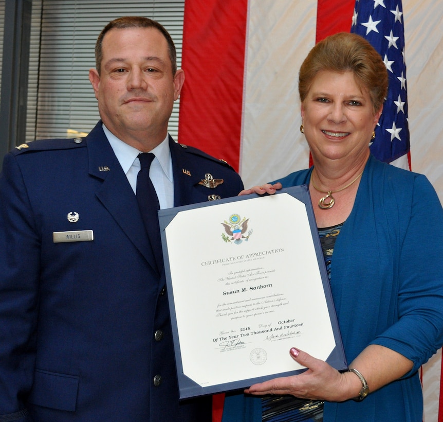 TRAVIS AIR FORCE BASE, Calif. -- The legacy of a flying family at Travis Air Force Base ended Oct. 3, 2014, with the retirement of Chief Master Sgt. Shawn Sanborn, 301st Airlift Squadron loadmaster superintendent. (U.S. Air Force photo/Ellen Hatfield)   