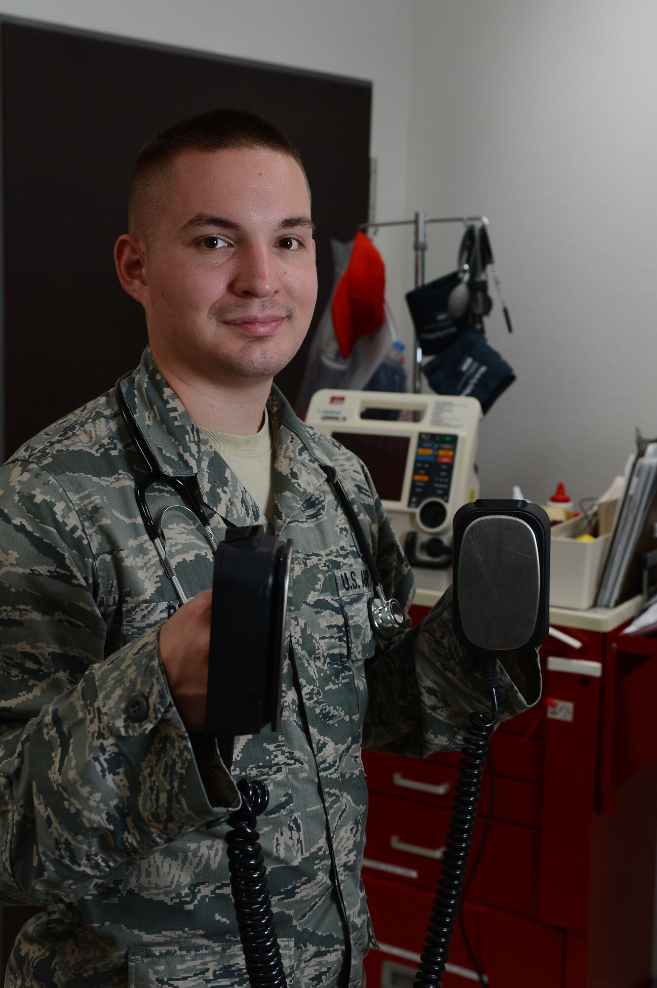 U.S. Air Force Airman 1st Class Samuel Ryan Leroy Purser, 52nd Medical Operations Squadron family health technician from Tonitown, Ark., is the Super Saber Performer for the week of Oct. 8- 14. (U.S. Air Force photo by Airman 1st Class Luke J. Kitterman/Released)