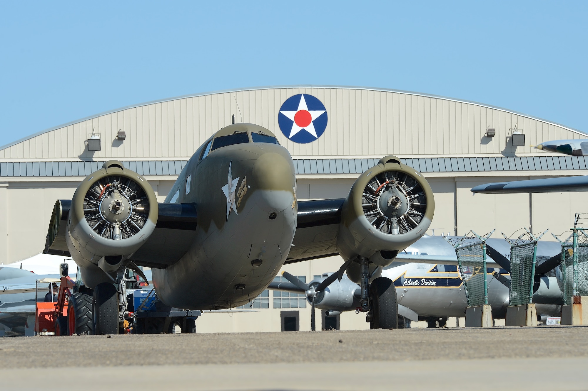 A Lockheed C-60 LoadStar is towed in to the aircraft display area at the Air Mobility Command Museum Oct. 6, 2014, at Dover AFB, Del. The C-60 was delivered from Warner-Robins Air Force Base, Ga. to Dover AFB and the AMC Museum by a C-5M Super Galaxy of the 436th Airlift Wing. The aircraft will be reassembled, restored and placed on display at the museum in the future.The C-5M was flown by a crew from the 9th Airlift Squadron. Loading assistance and expertise on the C-60 was provided by a team from the Air Mobility Command Museum. (U.S. Air Force photo/Greg L. Davis)