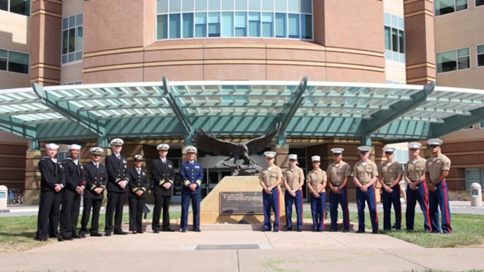 Marines and sailors visited patients of the Veterans Affairs Hospital in Palo Alto, Calif., Oct. 7. They spent time with wounded servicemembers and imparted them with words of support and enthusiasm. The visit was held during San Francisco Fleet Week 2014, which focuses on interoperability training between civil and military agencies to improve cooperation and coordination, as well as increase readiness through a range of humanitarian assistance operations.