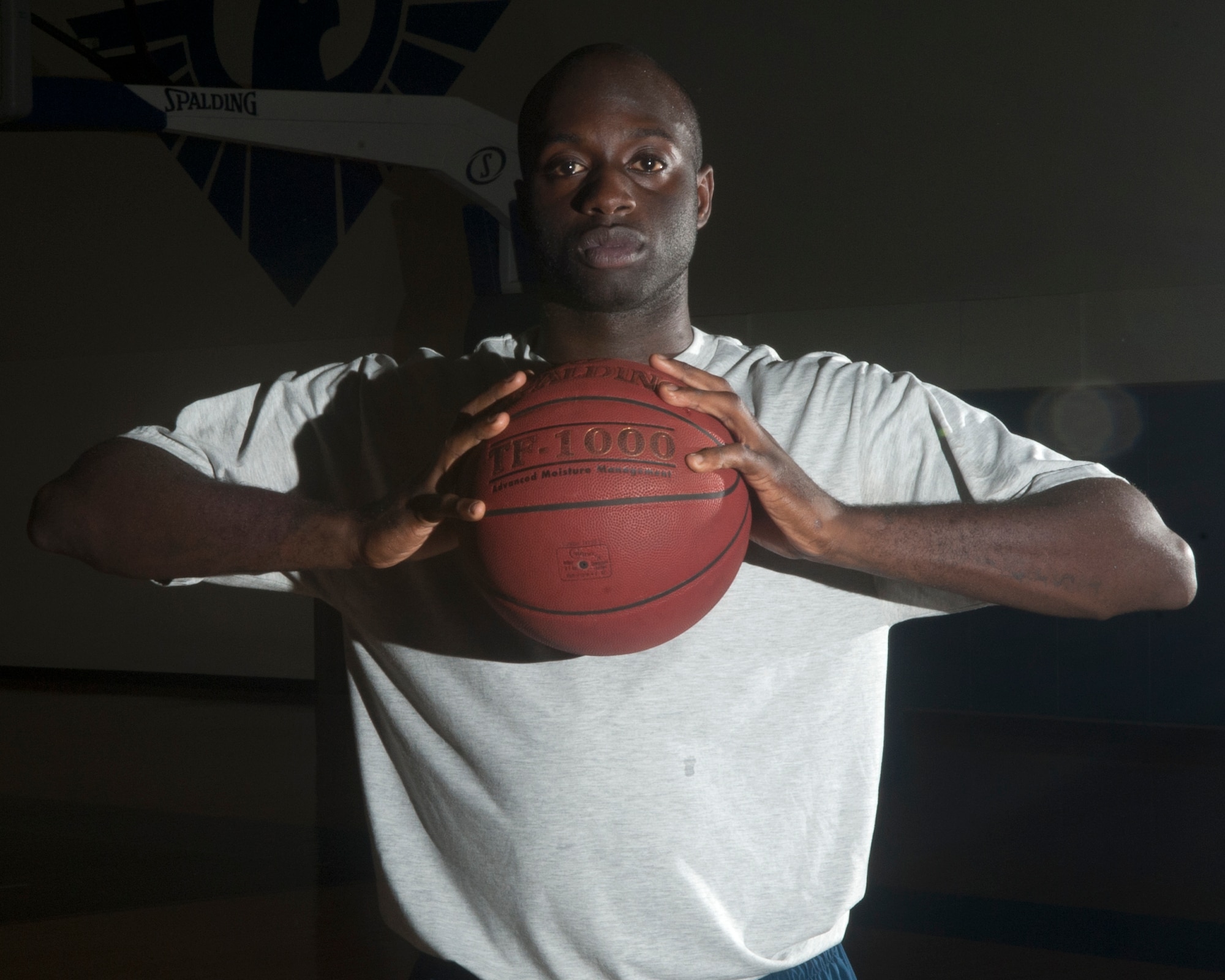 Staff Sgt. Artis Gandy, Air Force Life Cycle Management Center administrator, will be one of 24 prospects vying for an All-Air Force Men's Basketball Team roster spot during training camp starting Oct. 18 at Joint Base San Antonio-Lackland (U.S. Air Force photo by Airman Justine Rho/released).

