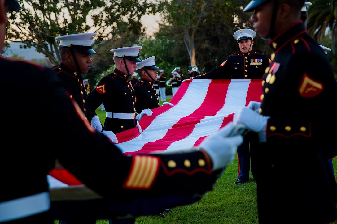 Brig. Gen. Edward D. Banta, Commanding General of Marine Corps Installations West – Marine Corps Base Camp Pendleton, hosted an Evening Colors Ceremony at the historical Santa Margarita Ranch House, Oct. 09.

The annual ceremony was held to celebrate Camp Pendleton’s 72-year history and to recognize leaders from the surrounding communities, while showing appreciation for their continued support since the base’s establishment in 1942. 