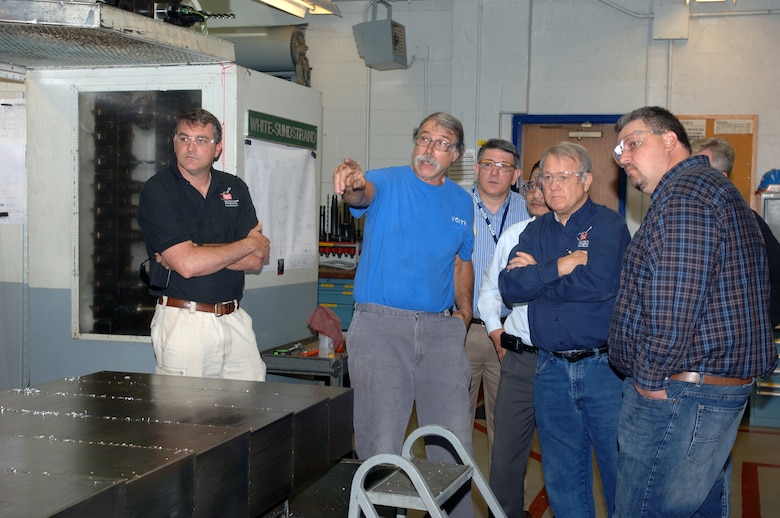 A team from the U.S. Army Corps of Engineers Nashville District tour Voith Hydro’s laboratory Oct. 8, 2014 in York, Pa. They visited to witness the testing of the model hydropower turbine to ensure it met required specifications before the manufacturing process and work to modernize the power house begins at Center Hill Dam in Lancaster, Tenn.