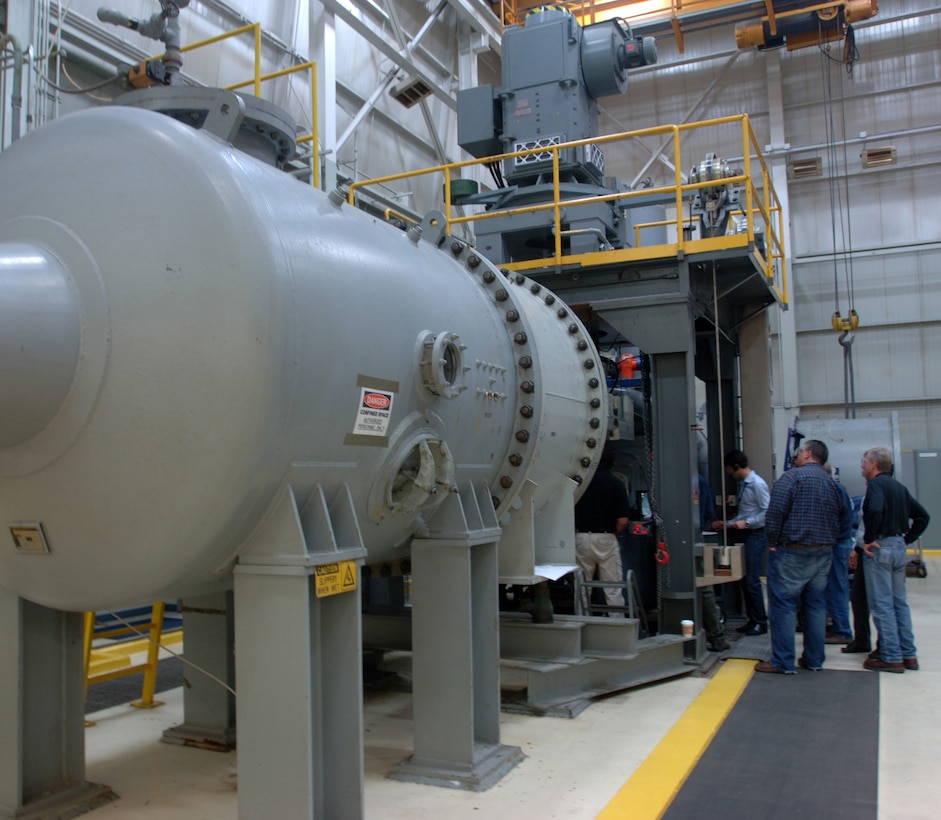 Corps of Engineers officials witnessed the testing of the model hydropower turbine Oct. 8, 2014 at a Voith Hydro laboratory in York, Pa., to ensure it meets required specifications before the manufacturing process and work to modernize the power house begins at Center Hill Dam in Lancaster, Tenn. 