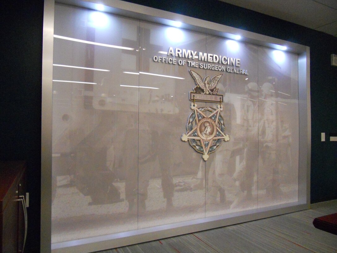 Signage and graphics installed at the Office of the Surgeon General in Falls Church, Virginia, was part of an Integrated Medical Furniture (IMF) Program project.
