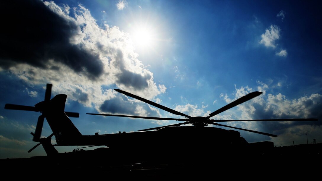 A CH-53E Super Stallion prepares for take-off at Marine Corps Air Station Cherry Point, N.C., Oct. 8, 2014.