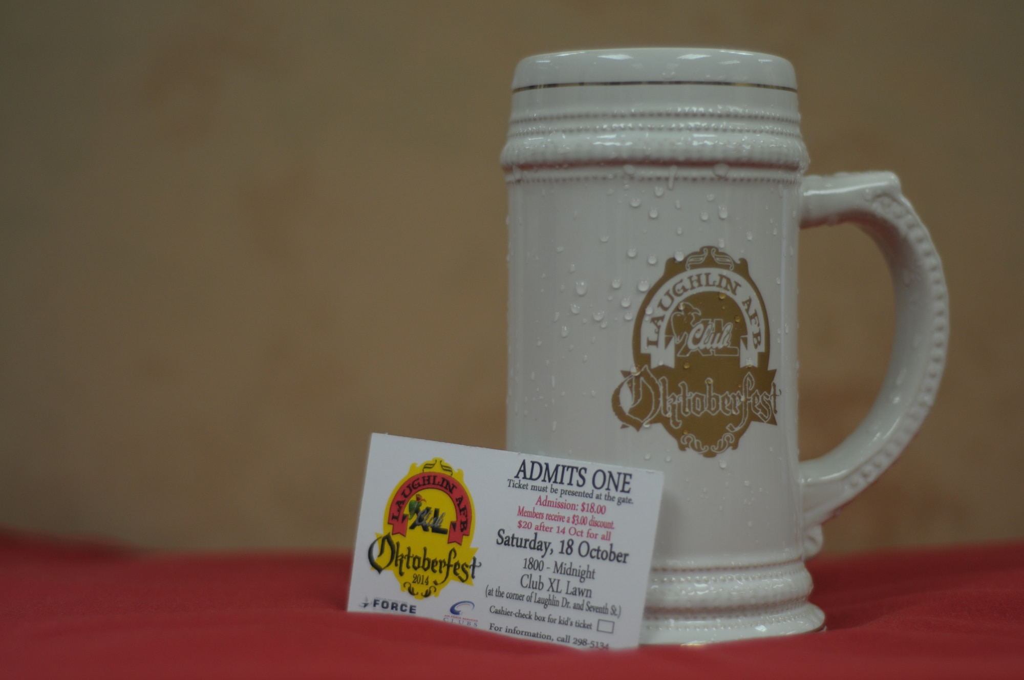 Oktoberfest is scheduled for this Saturday Oct. 18, outside Club XL. Patrons will receive the mug the day of the event. The event will feature German themed food, music and games. For more information contact Club XL at ext 5134. (U.S. Air Force photo by Staff Sgt. Steven Doty) (Released)