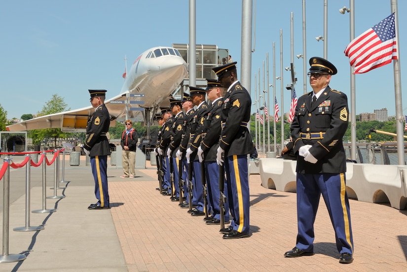 The Army Color Guard participates in Army Day events before a