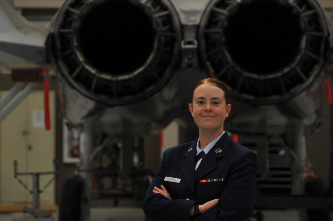 Airman Cheyenne Lanham, a 361st Training Squadron aerospace propulsion graduate from Portland, Ore., earned the ACE award Oct. 10, 2014, by maintaining a 100 percent average throughout seven blocks of instruction at Sheppard Air Force Base, Texas. (courtesy photo)