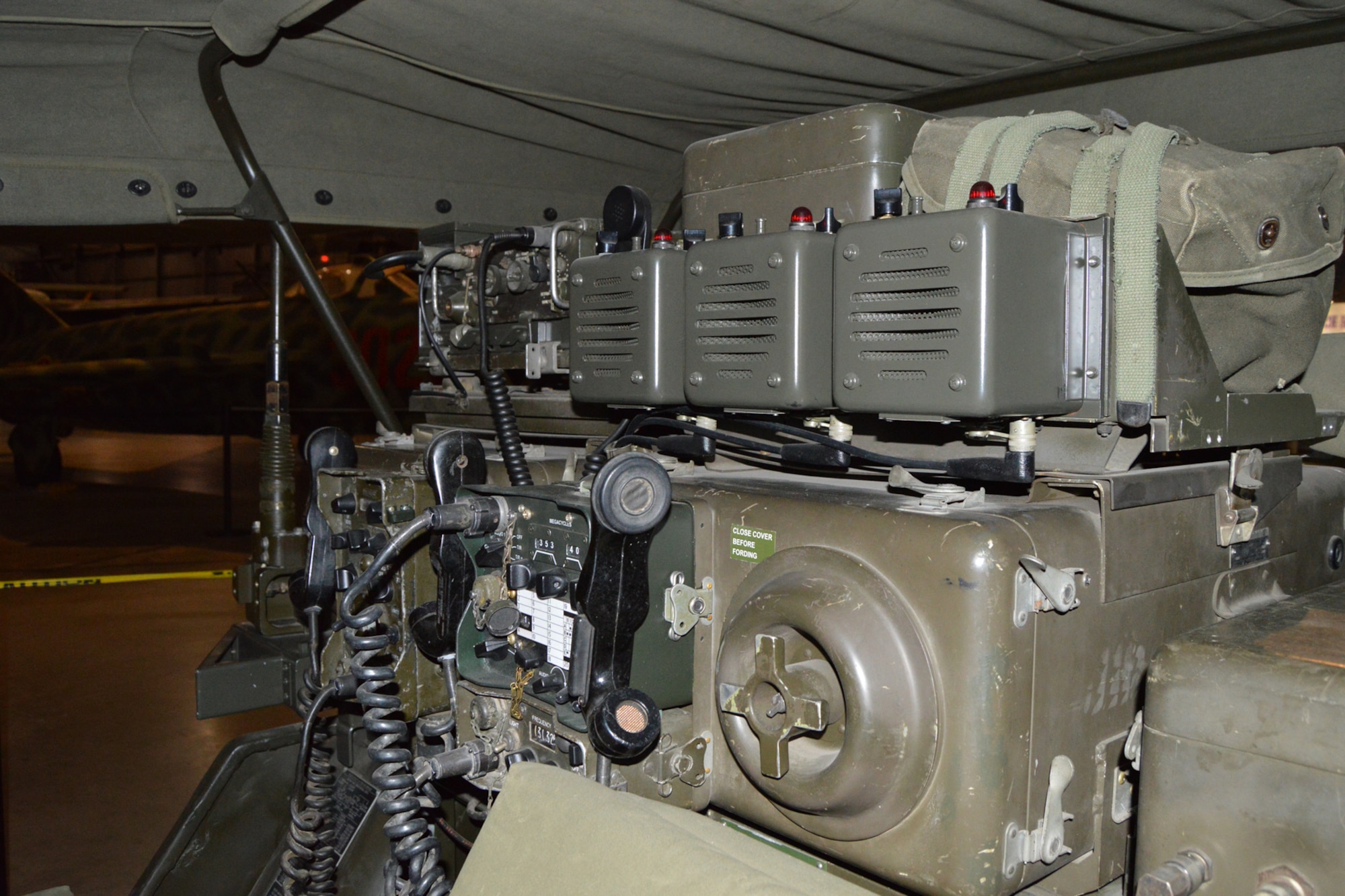 DAYTON, Ohio -- Interior of the AN/MRC-108 Communication System on display in the Southeast Asia War Gallery at the National Museum of the U.S. Air Force. (U.S. Air Force photo) 

