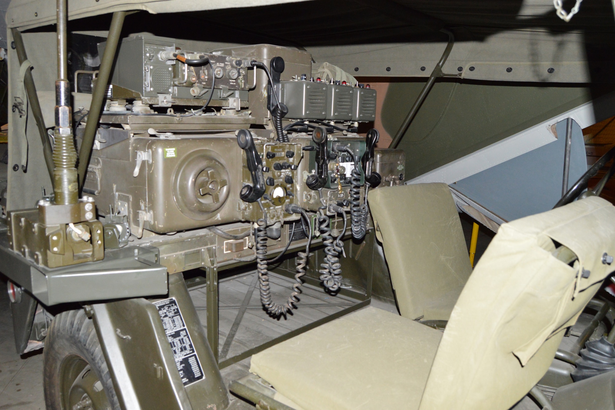 DAYTON, Ohio -- Interior of the AN/MRC-108 Communication System on display in the Southeast Asia War Gallery at the National Museum of the U.S. Air Force. (U.S. Air Force photo) 
