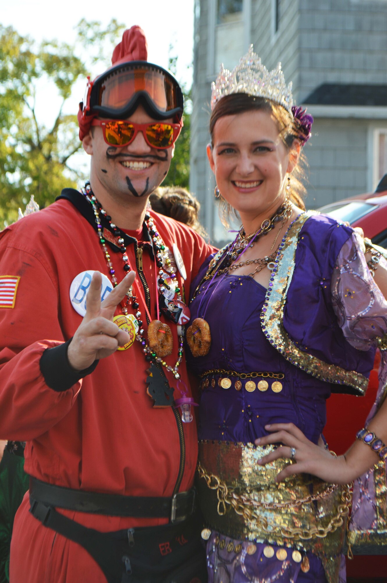 Christine Schrader with one of the Vulcans at an event Sept. 27. (Courtesy photo)