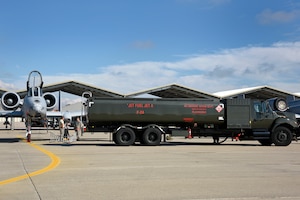 141015-Z-MI929-010 – A fuels technician and an aircraft crew chief refuel an A-10 Thunderbolt II aircraft at Selfridge Air National Guard Base, Mich., Oct. 15, 2014. The fuels shop at Selfridge recently began using Jet A+ fuel, switching from JP-8, a change that is being made across the Department of Defense. (U.S. Air National Guard photo by Terry Atwell)