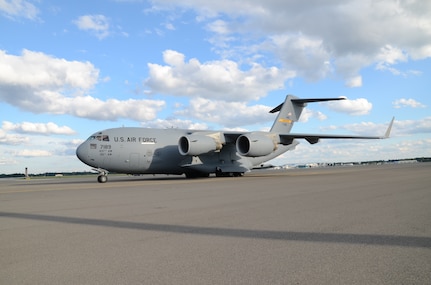 General Paul Selva, U.S. Transportation Command commander, returned a newly
repaired C-17 to Joint Base Charleston Oct. 15. The aircraft sustained major
damage in Afghanistan in 2012, after it slid off the end of an icy runway.
The C-17 has been at the Long Beach Depot Center, Calif., for the last two
years undergoing repairs.  In addition to Selva, the aircrew included Col.
Johnny Lamontagne, 437th Airlift Wing commander, Maj. Stephen Lee, 14th
Airlift Squadron, Capt. Erica Stooksbury, 15th Airlift Squadron, Capt.
Christopher Prentiss, 16th Airlift Squadron, Senior Airman Daniel Butler,
17th Airlift Squadron, Airman 1st  Class Cory Dye, 17th AS and Staff Sgt.
Travis Boyles, 437th Aircraft Maintenance Squadron.