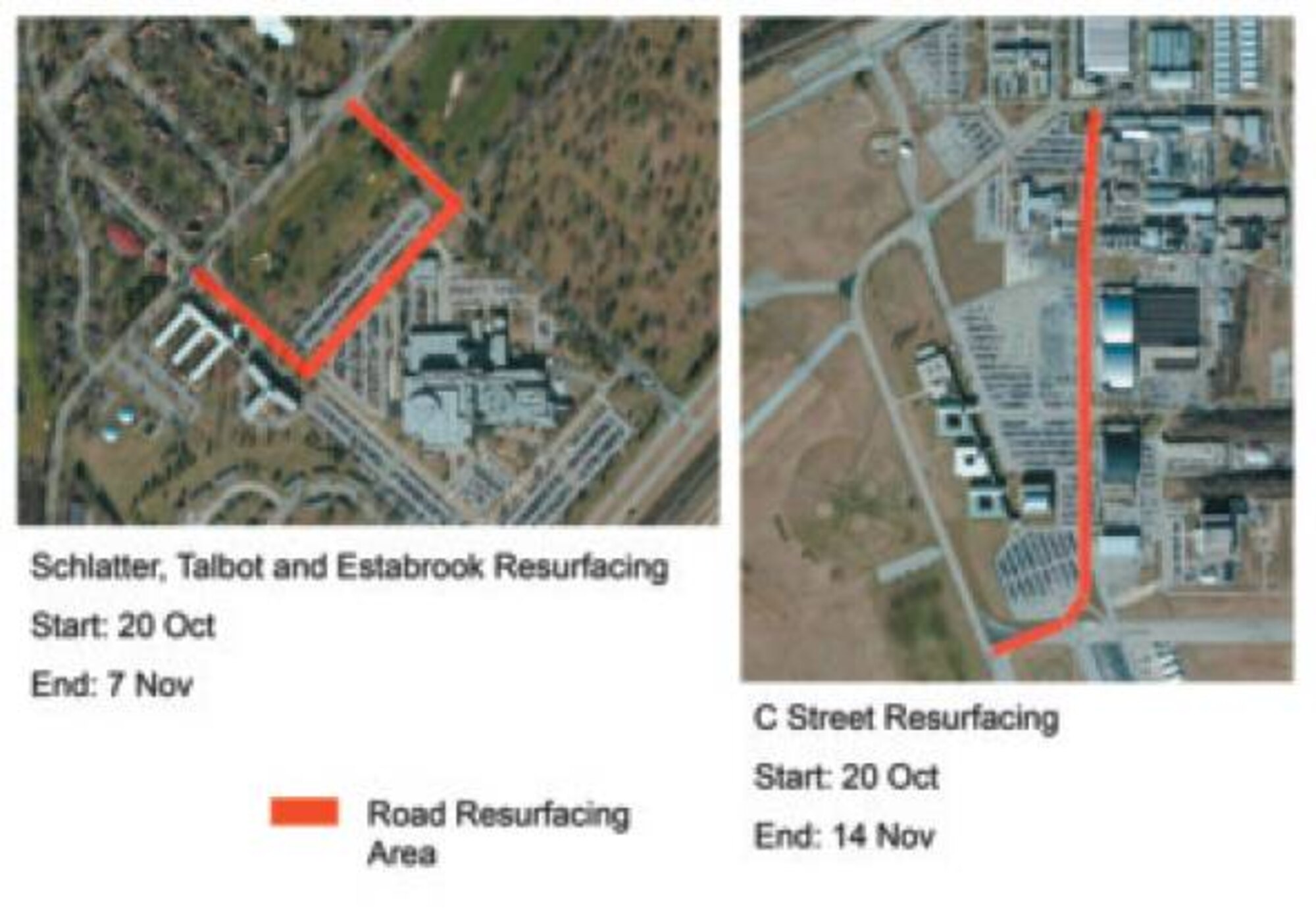 Work begins Oct. 20 expected to be done in November. 