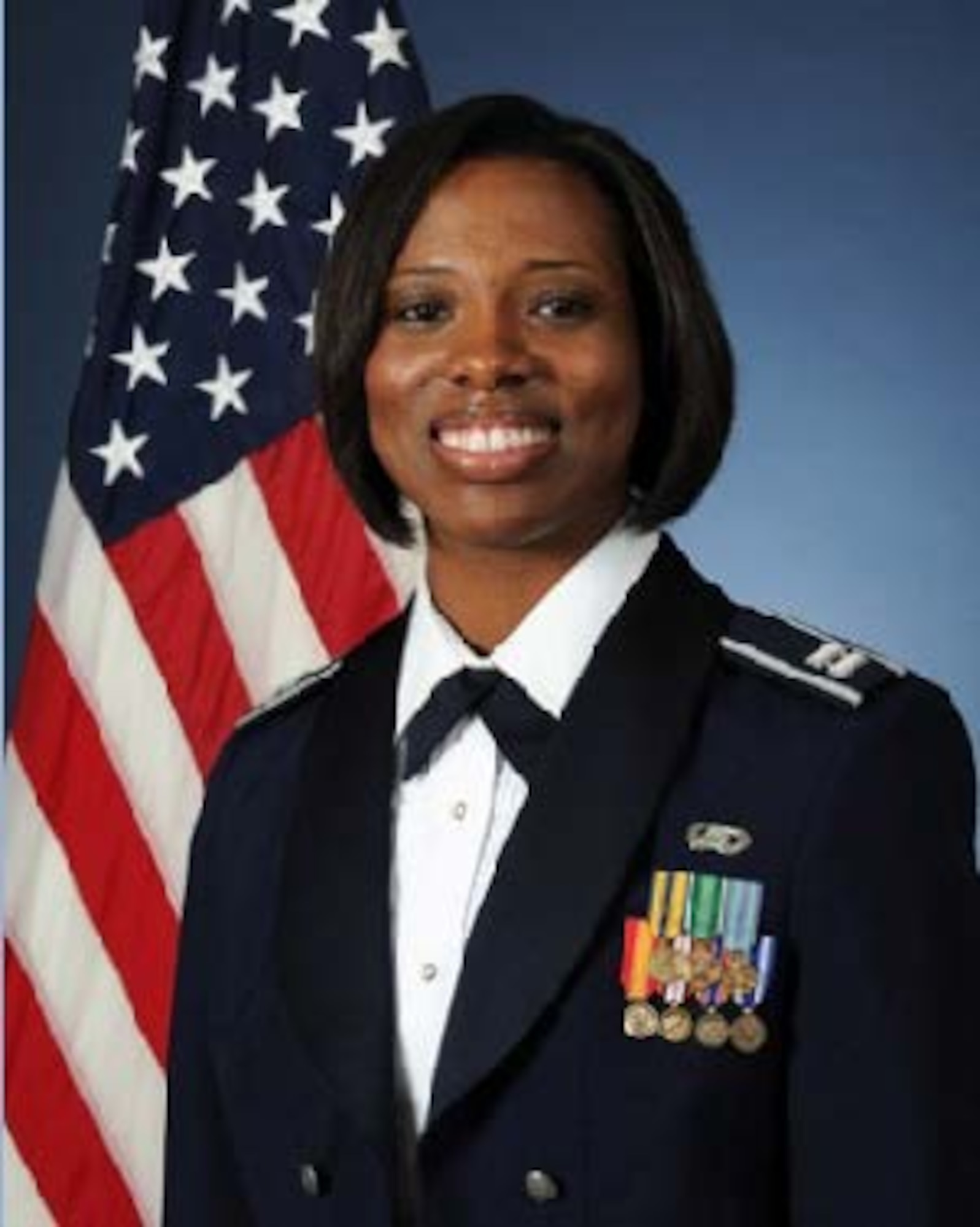 Capt. Fenesha Friar, Tops In Blue Officer-In-Charge, is from Tupelo, Mississippi. (U.S. Air Force Photo)