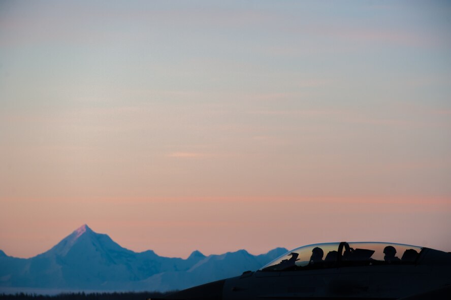 A pilot from the South Korean air force, prepares to taxi a KF-16 Fighting Falcons to the runway during Red Flag-Alaska 15-1 Oct. 17, 2014, at Eielson Air Force Base, Alaska. This field training exercise marked the first time South Korea's air force KF-16s participated in Red Flag-Alaska. (U.S. Air Force photo/Senior Airman Taylor Curry)