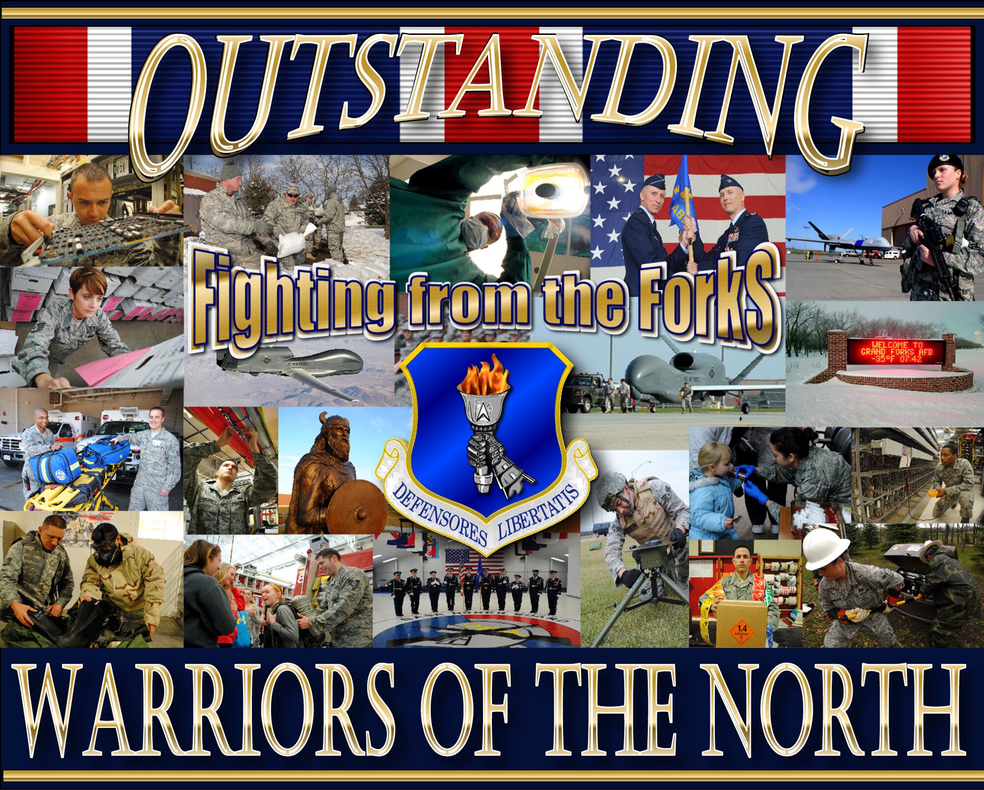 Air Mobility Command selected the 319th Air Base Wing at Grand Forks Air Force Base, N.D., for the as a recipient of the 2014 Air Force Outstanding Unit Award. (U.S. Air Force photo illustration and graphics/Staff Sgt. Luis Loza Gutierrez)