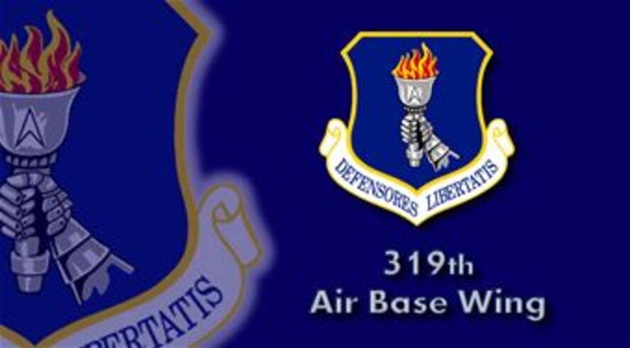 319th Air Base Wing desktop wallpaper background with traditional wing shield version. (U.S. Air Force graphic/Staff Sgt. Luis Loza Gutierrez)