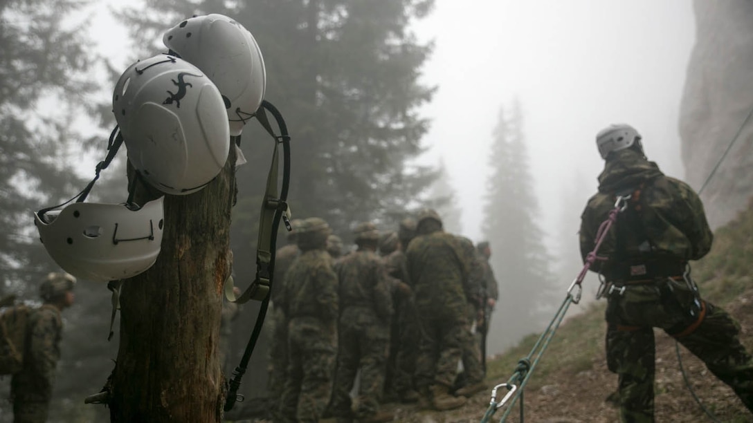 Marines and Sailors on Black Sea Rotational Force 14, with members of the Romanian Land Forces, worked together during Platinum Lynx at the Carpathian Mountains, Romania. Marines and Romanians fostered knowledge through weapons familiarization classes and mountain warfare training. 