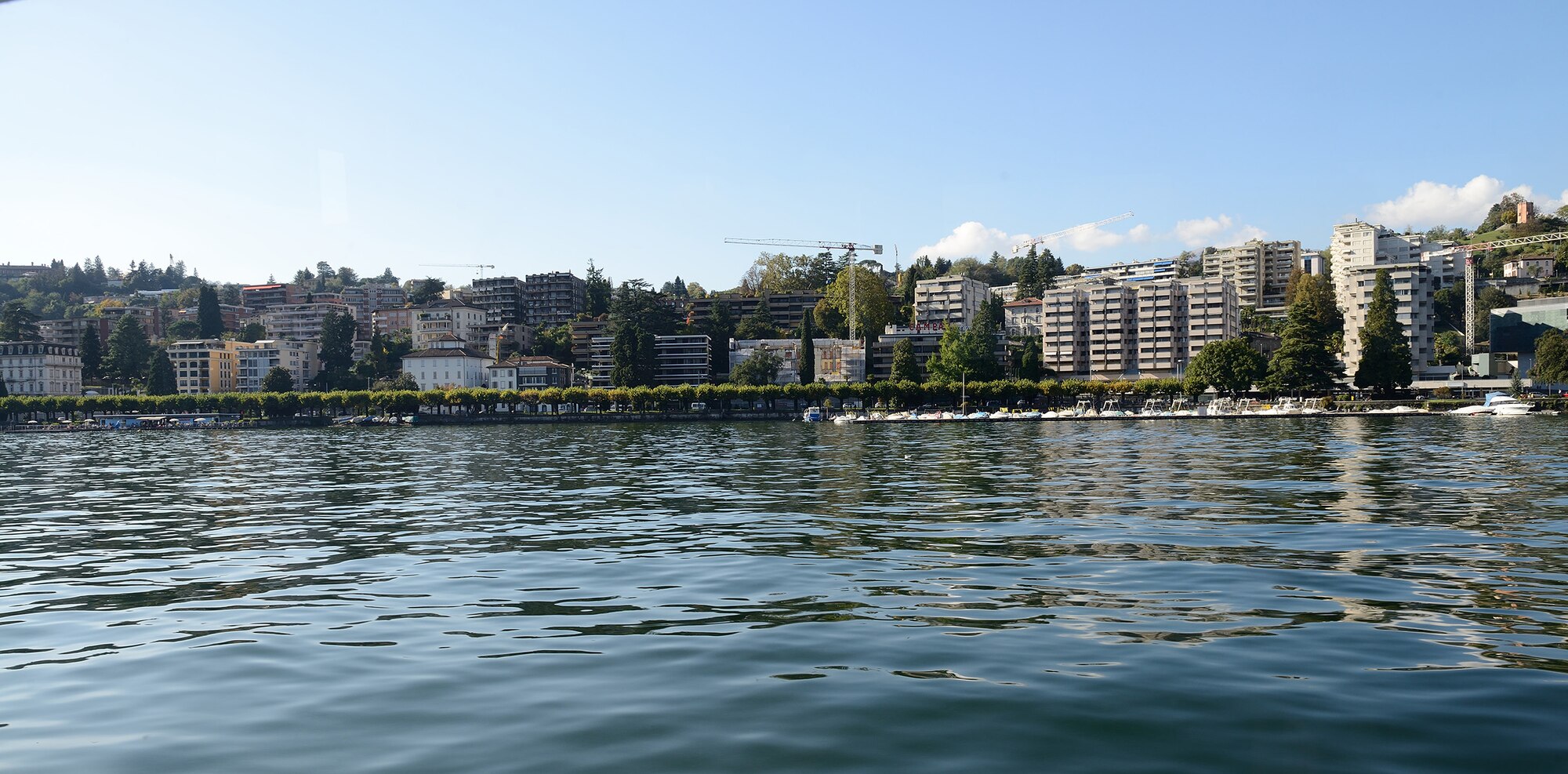 The view of Lugano, Switzerland, from Lake Lugano. For just $15 a person, visitors can enjoy an hour-long boat ride around the lake. (U.S. Air Force photo/Staff Sgt. R.J. Biermann)