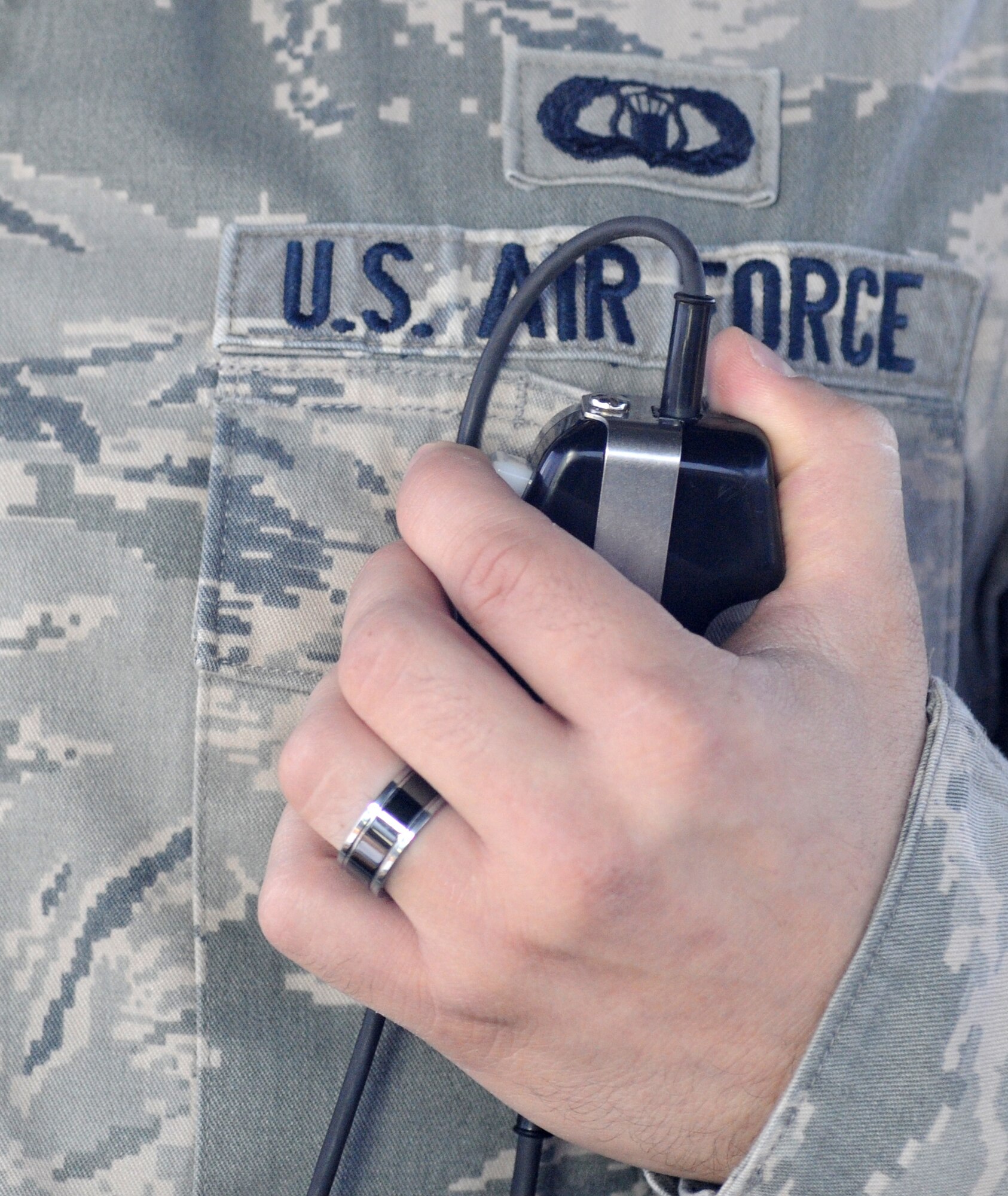 U.S. Air Force Senior Airman Andrew Kalina, 100th Operations Support Squadron Air Traffic Controller from Hoffman Estates, Ill., communicates and coordinates with aircraft and fellow controllers using radios and landlines Oct. 3, 2014, on RAF Mildenhall, England. The ATC ensures the safety of KC-135 Stratotankers and their crew assigned to RAF Mildenhall, 352nd Special Operations Group aircraft, as well as transient aircraft passing through. (U.S. Air Force photo/Gina Randall/Released)