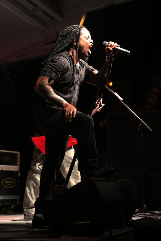 Lajon Witherspoon performs during Rocktoberfest at Marine Corps Air Station Cherry Point, N.C., Oct. 16, 2014. 