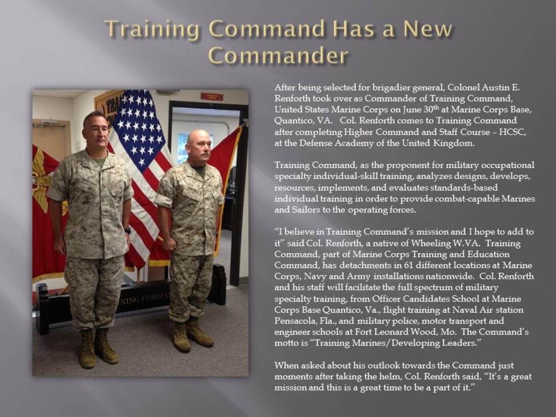 Training Command Has a New Commander