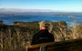 Alpha Dog Jerry Shields enjoys the view from the "Traildog Vista" bench on the Lake Ouachita Vista Trail at Bear Mountain.
Photo taken by Trail Dog, Robert Cavanaugh.