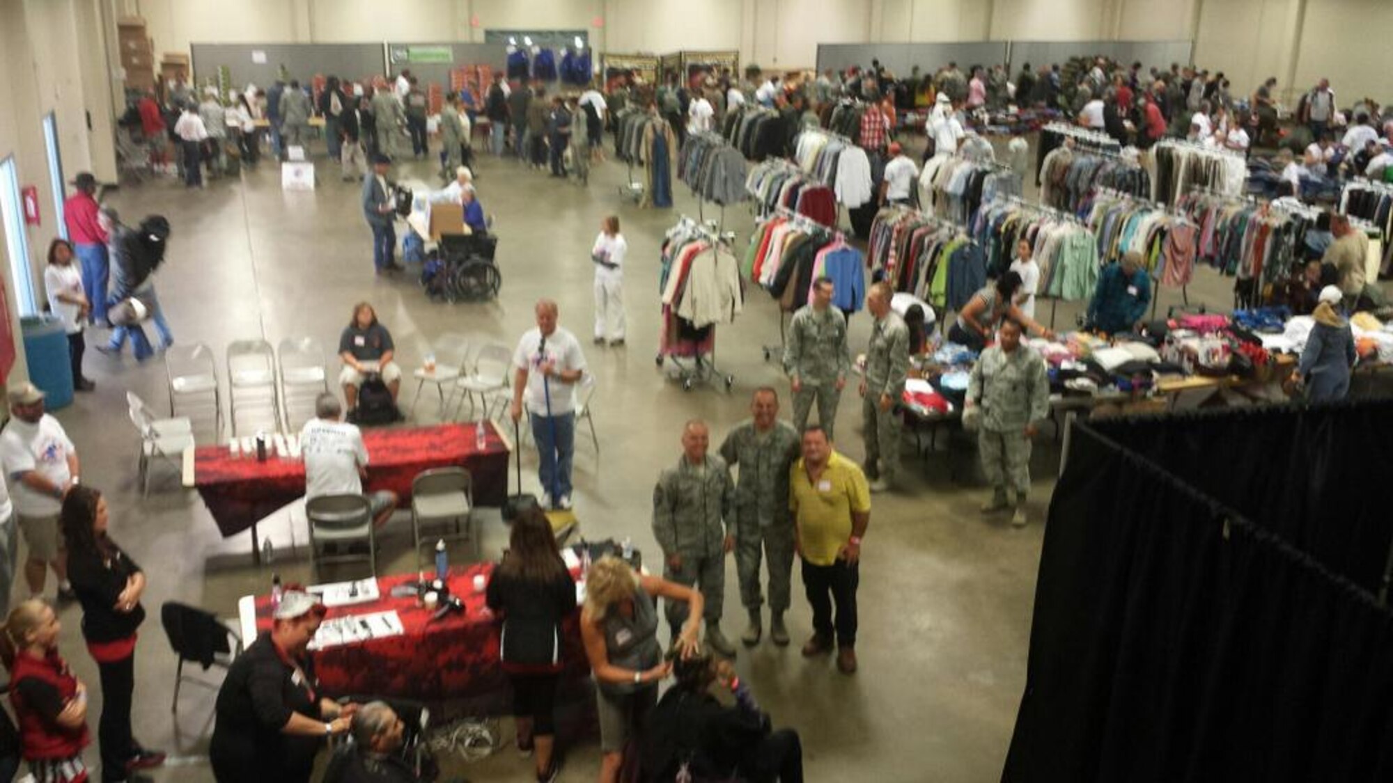 More than 200 Airmen from Vandenberg recently volunteered their time to assist an event important to many current and former military members, at Santa Maria Fairpark Oct. 18. Santa Barbara County’s third annual Veterans Stand Down aimed to assist and provide necessary resources, to hundreds of veterans in need. (Courtesy photo/Released)