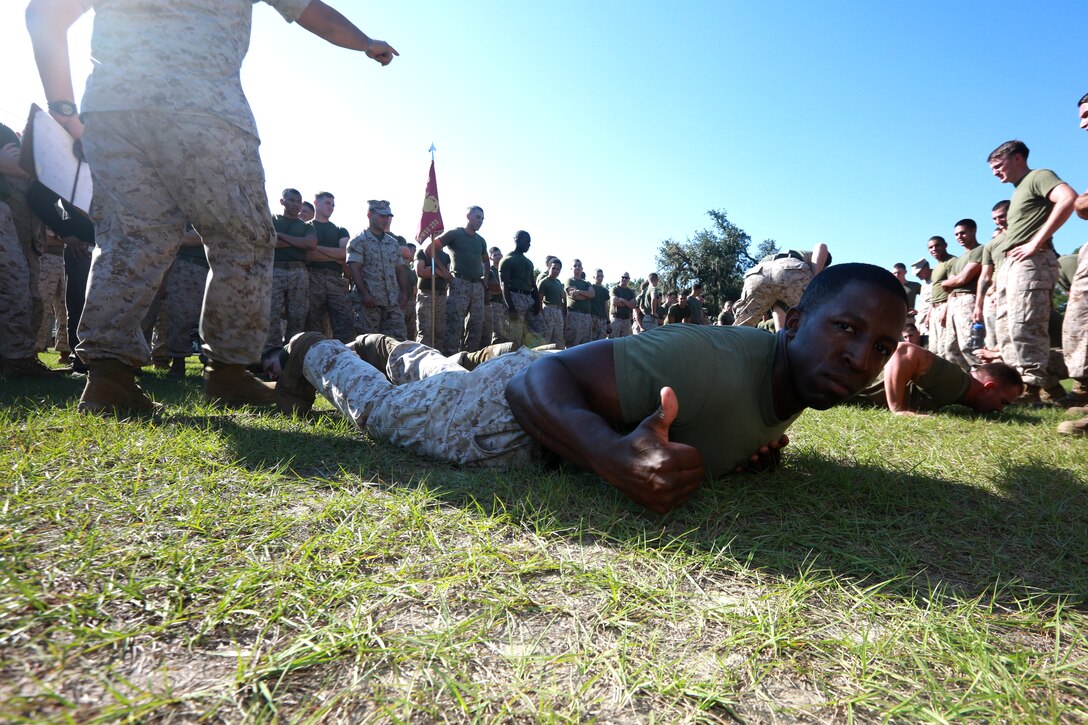 The Marines of Marine Wing Support Squadron 273 participate in a squadron-wide field meet aboard Marine Corps Air Station Beaufort, Oct. 10. The field meet consisted of various events including humvee pull, 7-ton pull, relay race, obstacle course relay, tug-of-war and a pull up competition. Marine Wing Support Squadron 273 provides all essential aviation ground support to a designated fixed-wing component of a Marine Aviation Combat Element (ACE), and all supporting or attached elements of the Marine Air Control Group (MACG). This support includes: internal airfield communications, weather services, expeditionary airfield services, aircraft rescue and firefighting, aircraft and ground refueling, essential engineering services, motor transport, messing, chemical defense, security and law enforcement, airbase commandant functions, and explosive ordinance disposal.