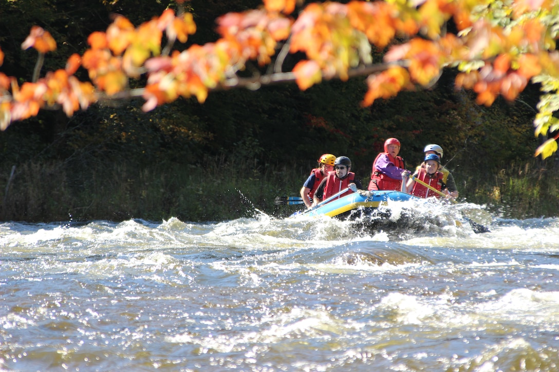 Rafters enjoy the rapids along the West River in Vermont. Ball Mountain Dam and Townshend Dam both made water releases at the end of September.