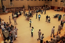 U.S. Marines and Sailors participate in Exercise Vigilant Response 2014 (VR14) aboard Marine Corps Air Station New River, N.C., Oct. 8, 2014. VR14 was a two-day exercise designed to test the ability to conduct command and control measures in response to a pandemic outbreak.