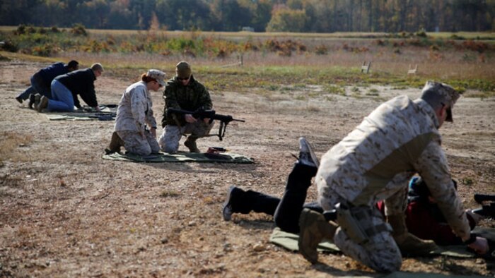 Members of the infantry weapons systems program management office from Marine Corps Systems Command spent a day at a live-fire range getting familiar with the gear they procure and field for Marines in the Fleet. The range day was held Oct. 24 aboard Marine Corps Base Quantico.