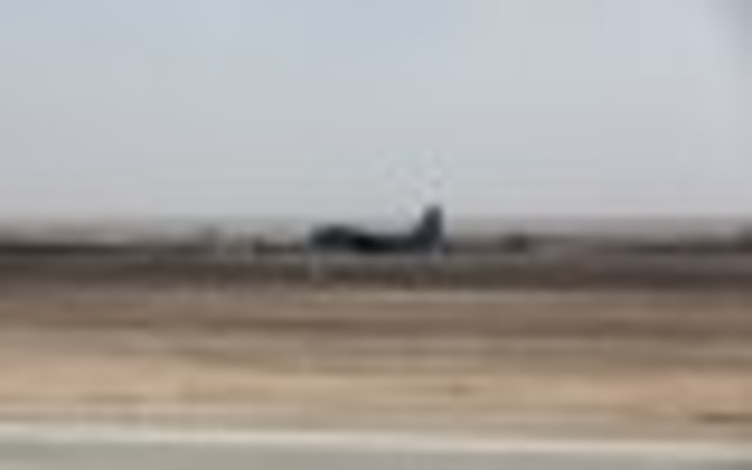 The final KC-130 lifts off of the Camp Bastion flightline, Oct. 27, 2014. The Marine Corps ended its mission in Helmand province, Afghanistan, the day prior and all Marines, sailors and service members from the United Kingdom withdrew from southwestern Afghanistan.