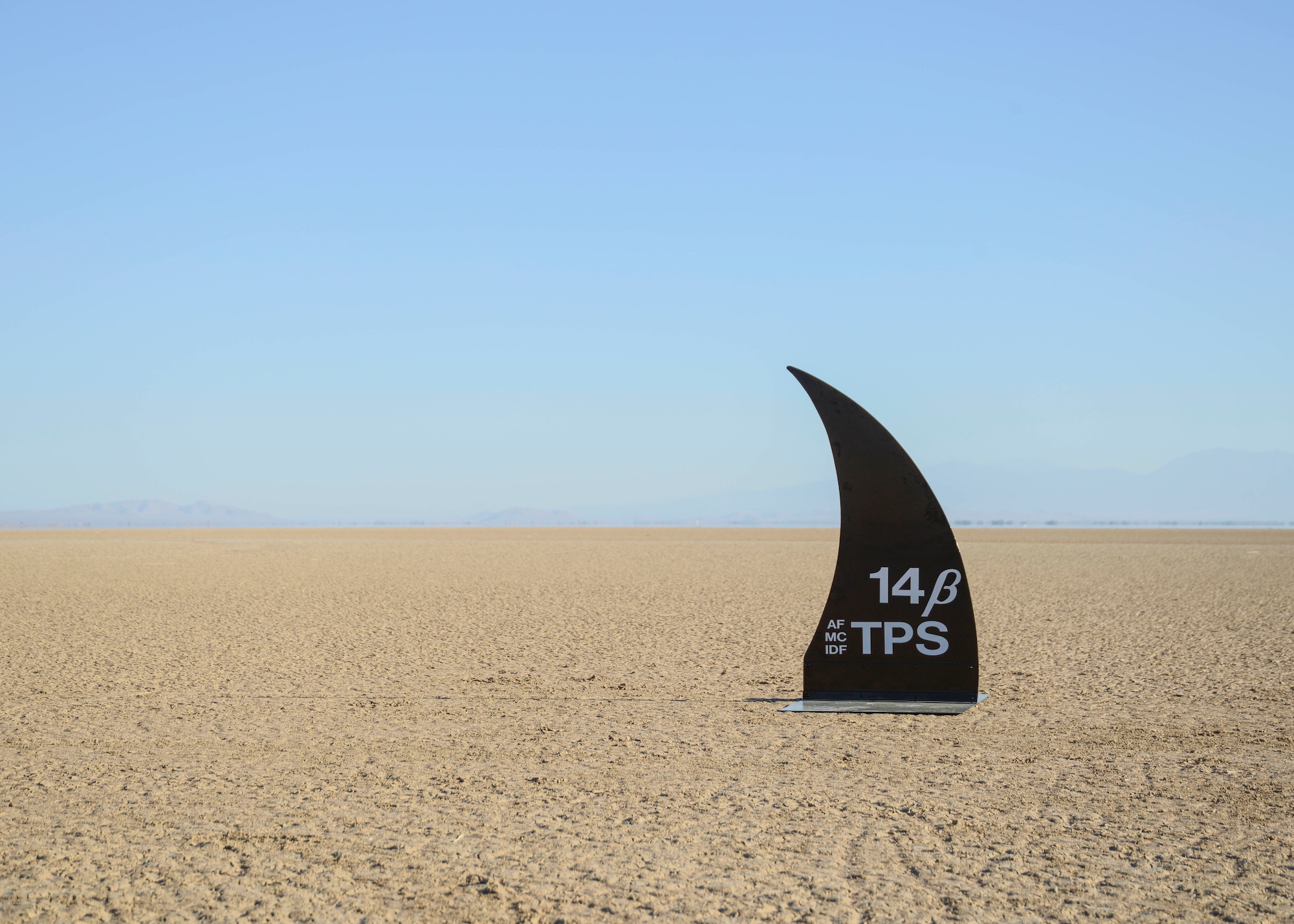 Class 14B of the United States Air Force Test Pilot School took the liberty of having the shark fin fixed-up with the help of the 412th Maintenance Group, after it was re-discovered in 2013. (U.S. Air Force photo by Rebecca Amber)