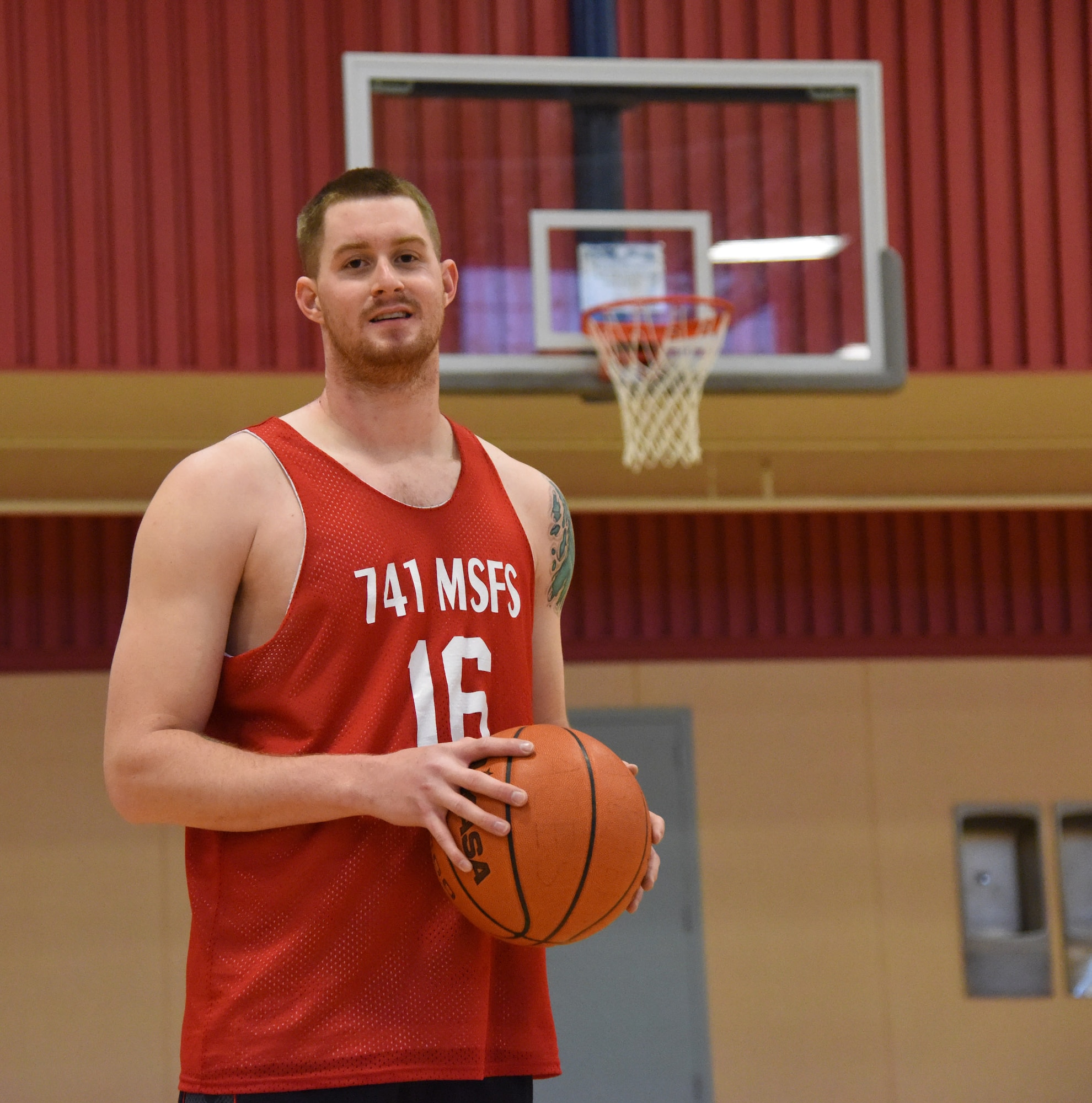 Senior Airman John Robertson, 741st Missile Security Forces Squadron convoy response force leader, is one out of 22 Airmen selected to try out for the Air Force men’s basketball team. Those selected to try out for the AF men’s basketball team will go TDY for 27 days to compete in the All-AF Men’s Basketball Trial Camp in San Antonio, Texas, and the 2014 Armed Forces Men’s Basketball Championship at Ramstein Air Base, Germany. (U.S. Air Force photo/Airman 1st Class Joshua Smoot)