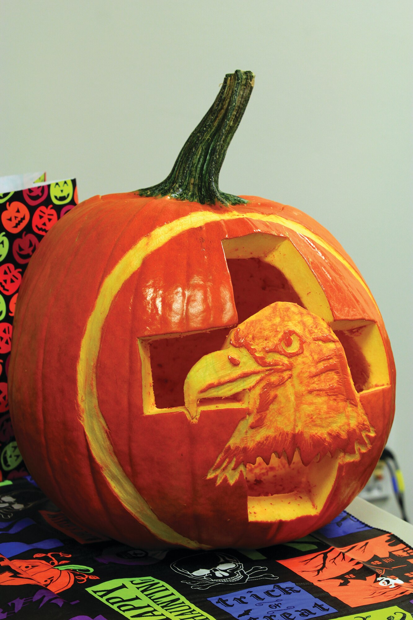 WRIGHT-PATTERSON AIR FORCE BASE, Ohio - Members of the 445th Aeromedical Staging Squadron participated in a pumpkin carving contest held during the Oct. 5, 2014 unit training assembly. The event was hosted by the Airman's Council. (U.S. Air Force photo/Tech. Sgt. Patrick O'Reilly)