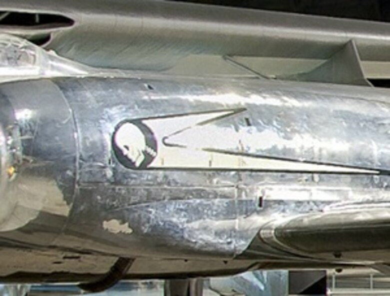 COLD WAR GALLERY - Beside a yellow tractor, find a skull shooting star. (Screenshot from NMUSAF Virtual Tour)