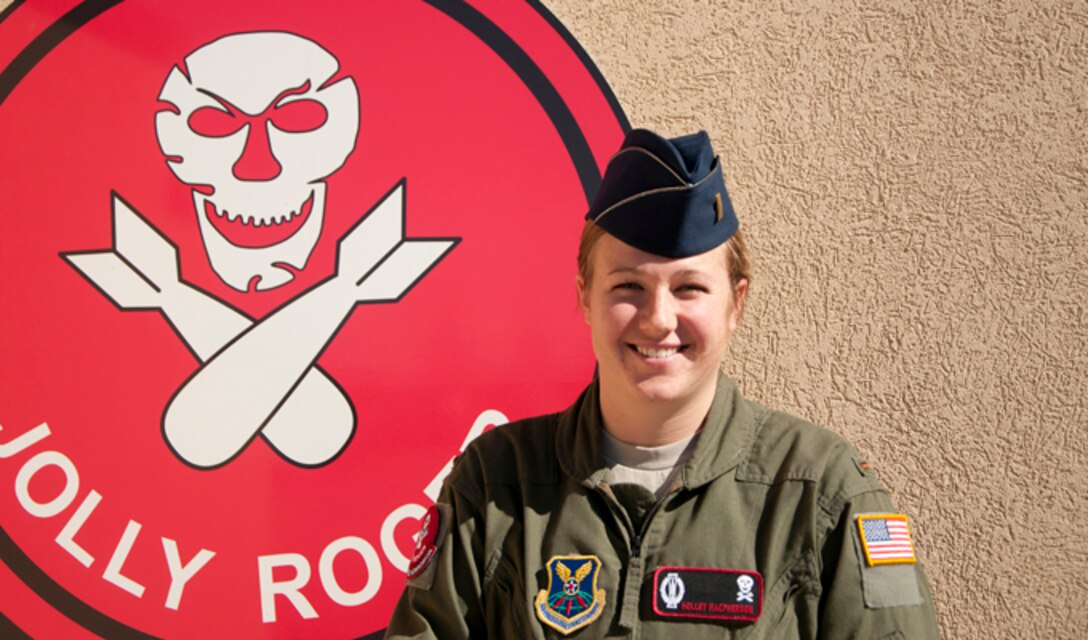 Second Lt. Holley Macpherson poses outside the 90th Operations Group Oct. 20, 2014 at F.W. Warren Air Force Base, Wyo. Recently, Macpherson pulled her first alert in a launch control center in the F.E. Warren AFB Missile Complex, where she and a crew commander monitored the ICBM mission in their flight area.320th Missile Squadron deputy missile combat crew commander. (U.S. Air Force photo/Senior Airman Jason Wiese)