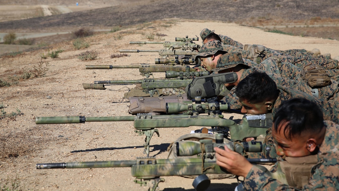 Marines from 3rd Battalion 1st marine Division and 1st Battalion 7th Marines all attend the pre-scout sniper course snap in on targets before engaging. 1st Marine Division schools recently began the second week of training for Marines attending the pre-scout sniper course aboard Camp Pendleton California, Oct., 27 2014.