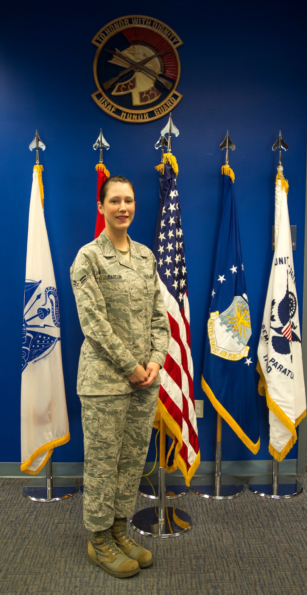 Airman 1st Class Amber Marcum, a United States Air Force Honor Guard ceremonial guardsman, is the Warrior of the Week at Joint Base Andrews, Md., for the week of Oct. 29, 2014. (U.S. Air Force photo/Airman 1st Class Ryan J. Sonnier)