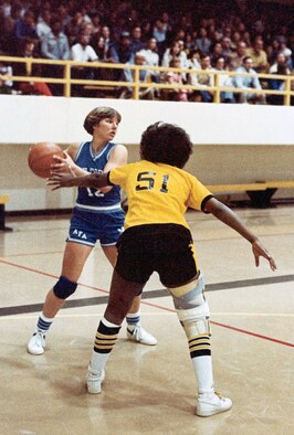 Lt. Gen. Michelle D. Johnson, Academy superintendent, played on the Air Force Academy women's basketball team in the late '70s and early '80s. Johnson is a 1981 Air Force Academy graduate and four-year letter winner on the women's basketball team. She was inducted into the Colorado Springs Sports Hall of Fame Oct. 28, 2014. (U.S. Air Force photo)  
