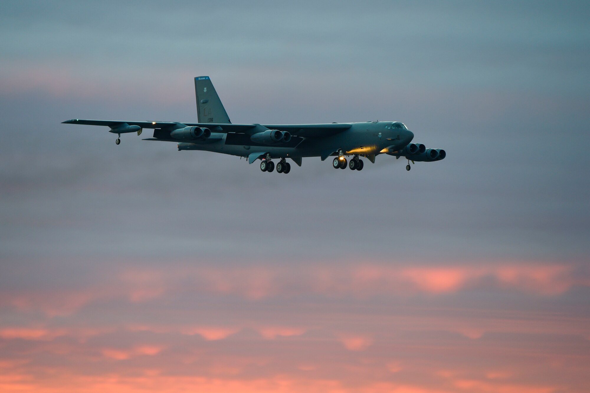 A B-52 Stratofortress, 2nd Bomb Wing, participates in Vigilant Shield 15 at 5 Wing Goose Bay, Newfoundland and Labrador, Canada, Oct. 24, 2014. Vigilant Shield field training exercise is a bi-national NORAD Command exercise which provides realistic training and practice for American and Canadian forces in support of respective national strategy for North America’s defense. NORAD ensures U.S. and Canadian air sovereignty through a network of alert fighters, tankers, airborne early warning aircraft, and ground based air defense assets cued by interagency and defense surveillance radars. (U.S. Air Force photo/Senior Airman Justin Wright)