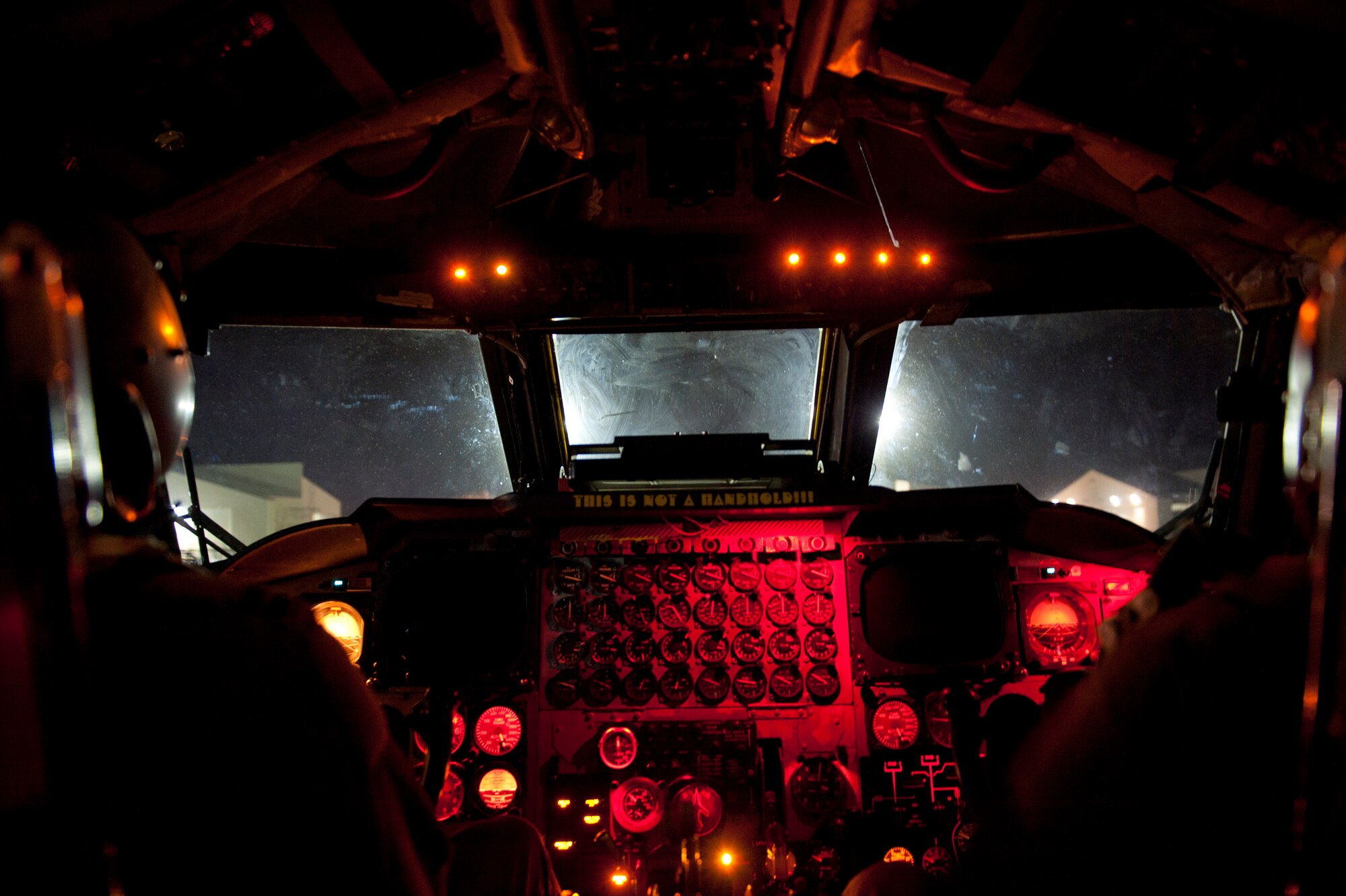 U.S. Air Force Capt. Joseph Cangealose, a 69th Bomb Squadron training flight commander, and 1st Lt. Kyle Mahoney, a 69th BS flight scheduler, start the engines of a B-52H Stratofortress during Global Thunder 15 on Minot Air Force Base, N.D., Oct. 26, 2014. Global Thunder is a U.S. Strategic Command annual field training and battle staff exercise designed to exercise all mission areas with primary emphasis on nuclear command, control and communications. This field training and battle staff exercise provides training opportunities for components, task forces, units, and command posts to deter and, if necessary, defeat a military attack against the United States and to employ forces as directed by the president. (U.S. Air Force photo by Senior Airman Malia Jenkins)